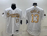 Men's Atlanta Braves #13 Ronald Acuna Jr White Number 2022 All Star Stitched Flex Base Nike Jersey,baseball caps,new era cap wholesale,wholesale hats